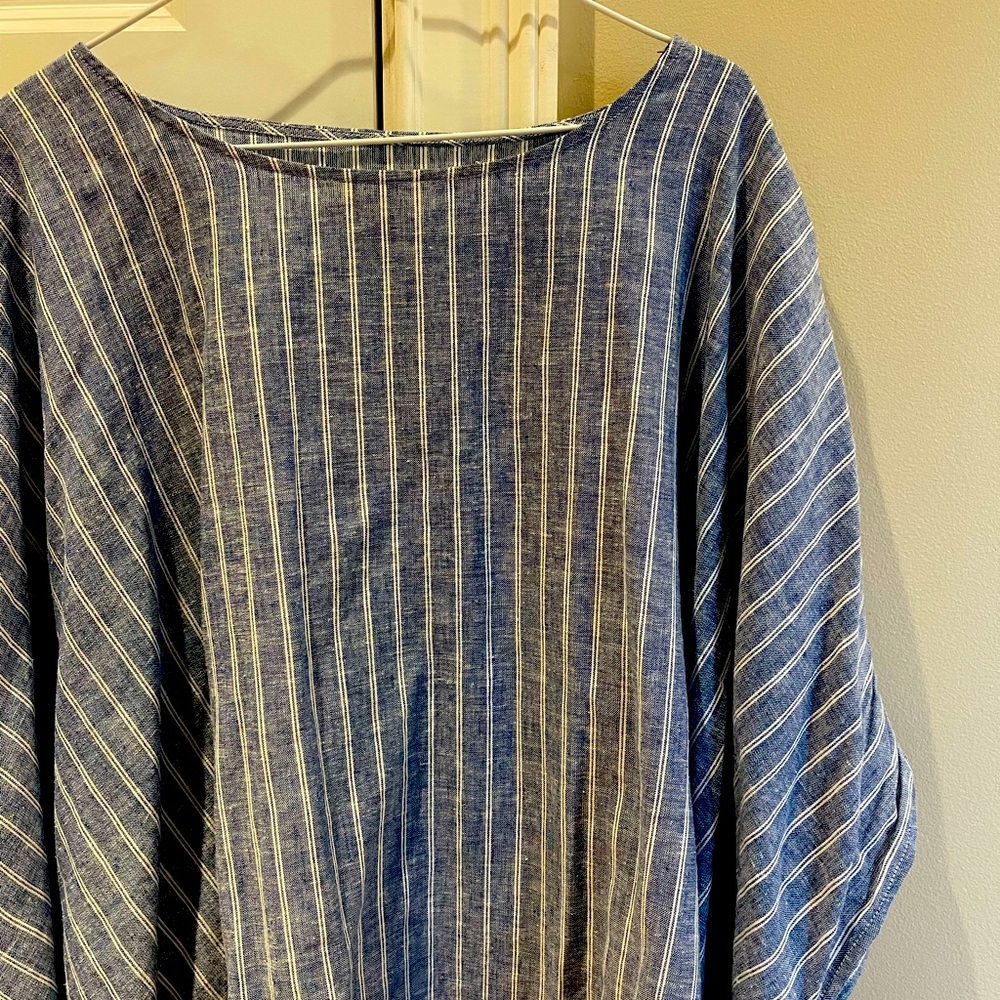 Chambray loose draped top